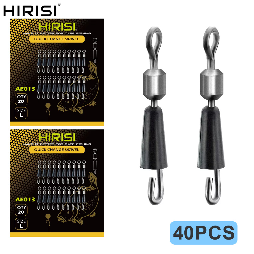 Fishing Equipment On Sale - Hirisi 40pcs Fishing Swivels Snap Quick