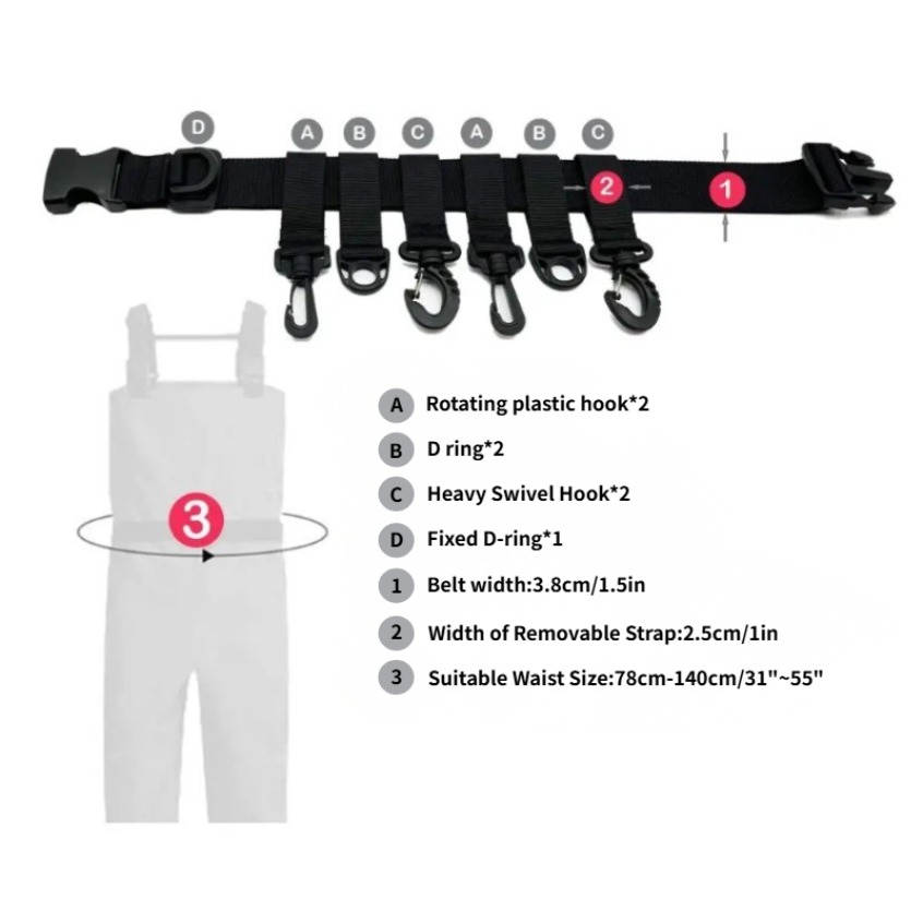 1Pcs Adjustable Wading Belts F - Fishing Equipment Carp recension och pris